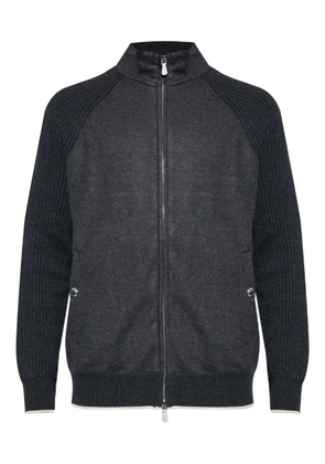Eleventy ribbed zip jacket - Grey