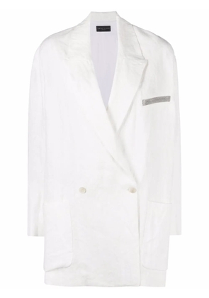 Fabiana Filippi metallic detail double breasted blazer - White