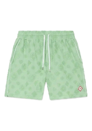 Casablanca monogram-pattern track shorts - Green
