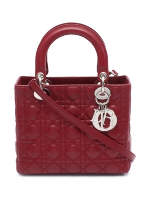 Christian Dior Pre-Owned 2010-2025 Small Lambskin Cannage Lady Dior satchel - Red