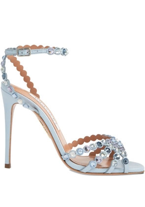 Aquazzura 105mm Tequila crystal-embellished sandals - Blue