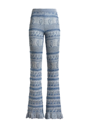 ETRO crocheted flared trousers - Blue