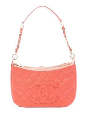 CHANEL Pre-Owned 2002-2003 CC Quilted Caviar shoulder bag - Orange