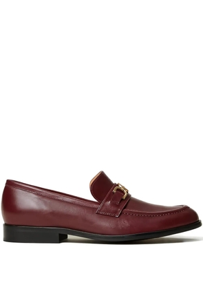 TWINSET Oval-T clasp leather loafers - Red