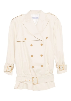 Rowen Rose double-breasted belted coat - Neutrals