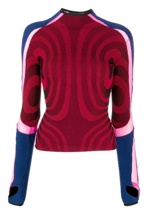 Paolina Russo ribbed long-sleeve top - Red