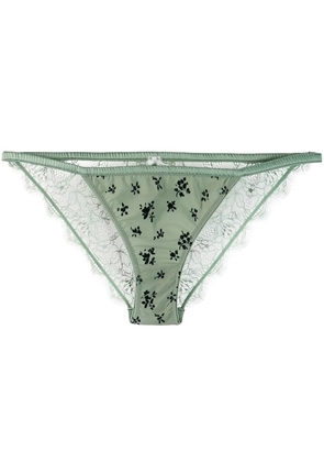 Love Stories floral lace briefs - Green