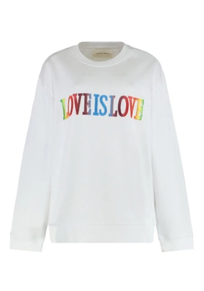 Alberta Ferretti letters-embroidered sweatshirt - White