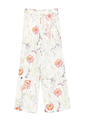 Alexander McQueen floral-print trousers - Neutrals
