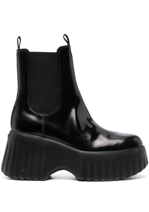 Hogan H-stripes wedge chelsea boots - Black