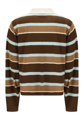 Guest In Residence striped cropped polo top - Brown