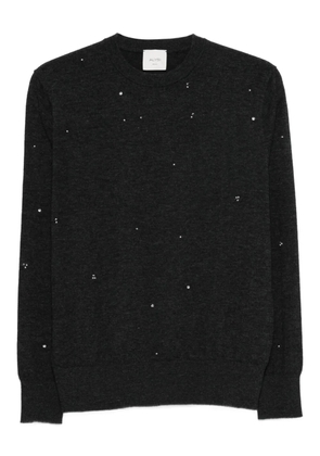 Alysi beaded crew-neck top - Grey