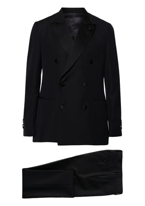 Lardini double-breasted wool-blend suit - Blue