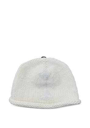 Chrome Hearts beaded cross beanie hat - White
