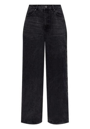 adidas zip-detail wide-leg jeans - Black