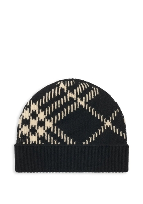 Burberry check cashmere beanie - Black