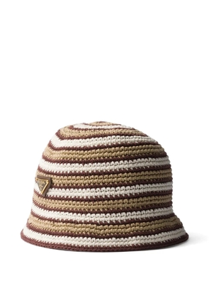 Prada crochet bucket hat - Neutrals