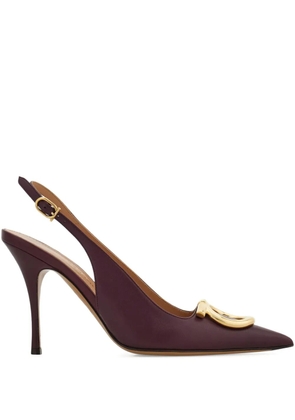 Ferragamo 95mm Gancini leather pumps - Red