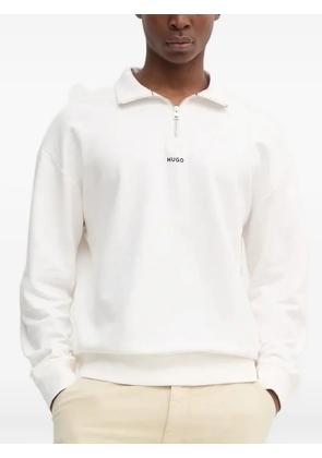 HUGO half-zip high-neck sweatshirt - White