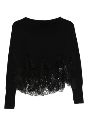 Ermanno Scervino lace-detail sweater - Black