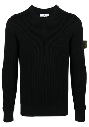 Stone Island logo-patch knit jumper - Black