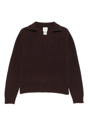 Alysi polo-neck ribbed knit sweater - Brown