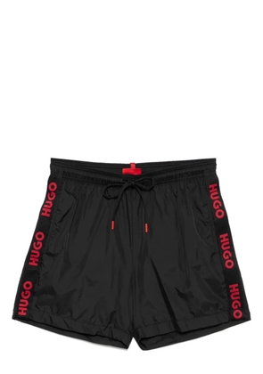 HUGO logo trim swim shorts - Black