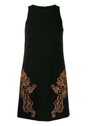Moschino Mythological creatures crepe dress - Black