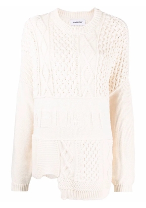 AMBUSH patchwork knitted jumper - Neutrals