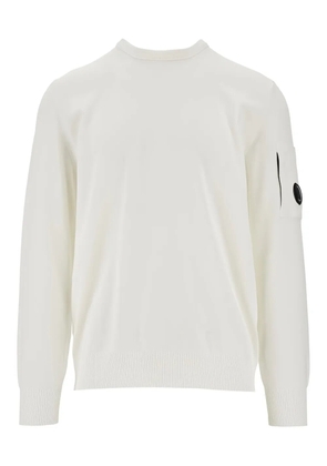 C.P. Company Lens-detail crew-neck sweater - White