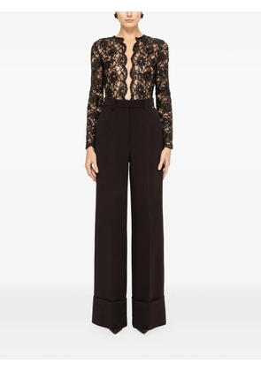 NISSA belt-loops high-waisted trousers - Black