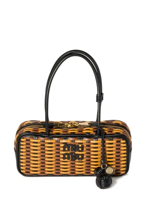 Miu Miu Beau woven-effect tote bag - Brown