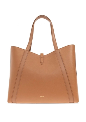 Furla Goccia leather-panelled clasp tote bag - Brown