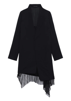 Y's layered wool single-breasted coat - Black