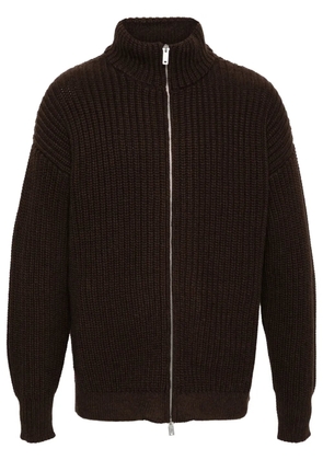 Emporio Armani fisherman's knitted cardigan - Brown