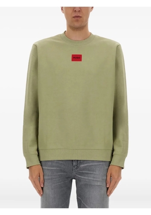 HUGO logo-patch cotton sweatshirt - Green