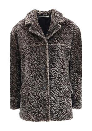 Salvatore Santoro leopard-print buttoned jacket - Black