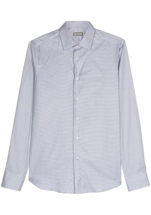 Canali geometric-pattern cotton shirt - Grey