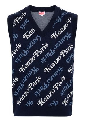 Kenzo intarsia-knit sleeveless jumper - Blue