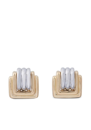Sidney Garber 18K yellow and white gold Square earrings