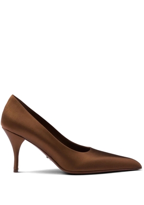 Prada 85mm satin pumps - Brown