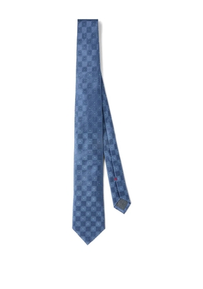 Brunello Cucinelli textured pattern silk tie - Blue