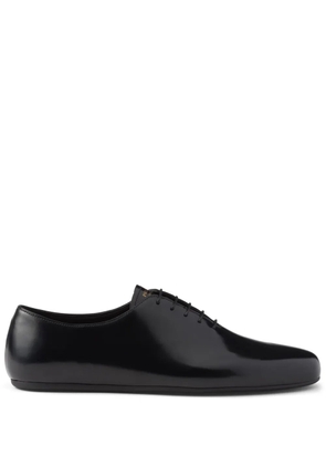 Prada brushed-leather lace-up shoes - Black