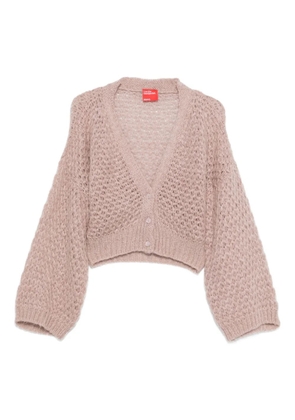 Merci openwork knit buttoned cardigan - Pink