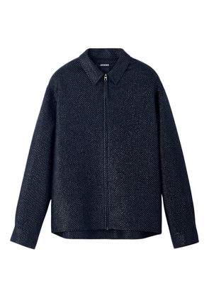 Jacquemus textured zip-front shirt jacket - Blue