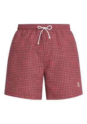 Brunello Cucinelli flower-print swim shorts - Red