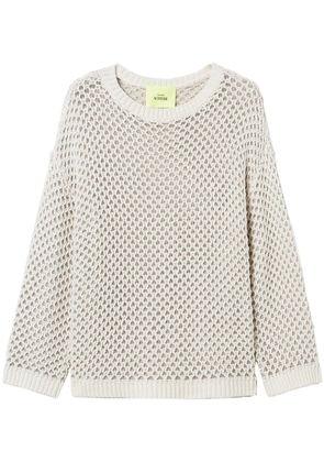 TWINSET lurex-detail open-knit sweater - White