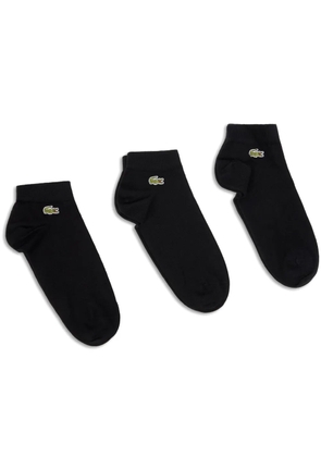 Lacoste logo-embroidered socks (set of three) - Black