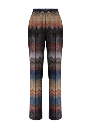 Missoni zigzag-pattern glitter-effect trousers - Grey