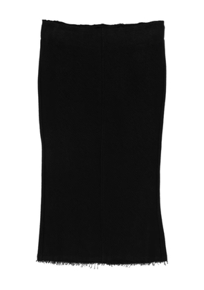 TOTEME fringed jersey midi skirt - Black